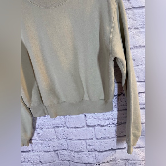 Tna Aritzia CozyAF Beige Fleece Cropped Sweatshirt Size M - Picture 3 of 7